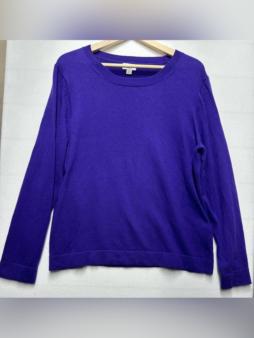 J.Crew Teddie Women’s XXL Purple Merino Wool Blend Crewneck Sweater